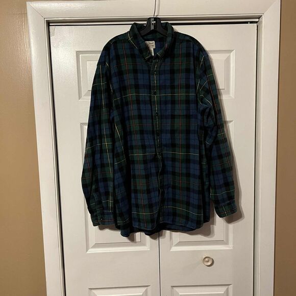 Ll Bean Vintage Plaid Flannel Button Down Shirt xxl Tall - Picture 1 of 7